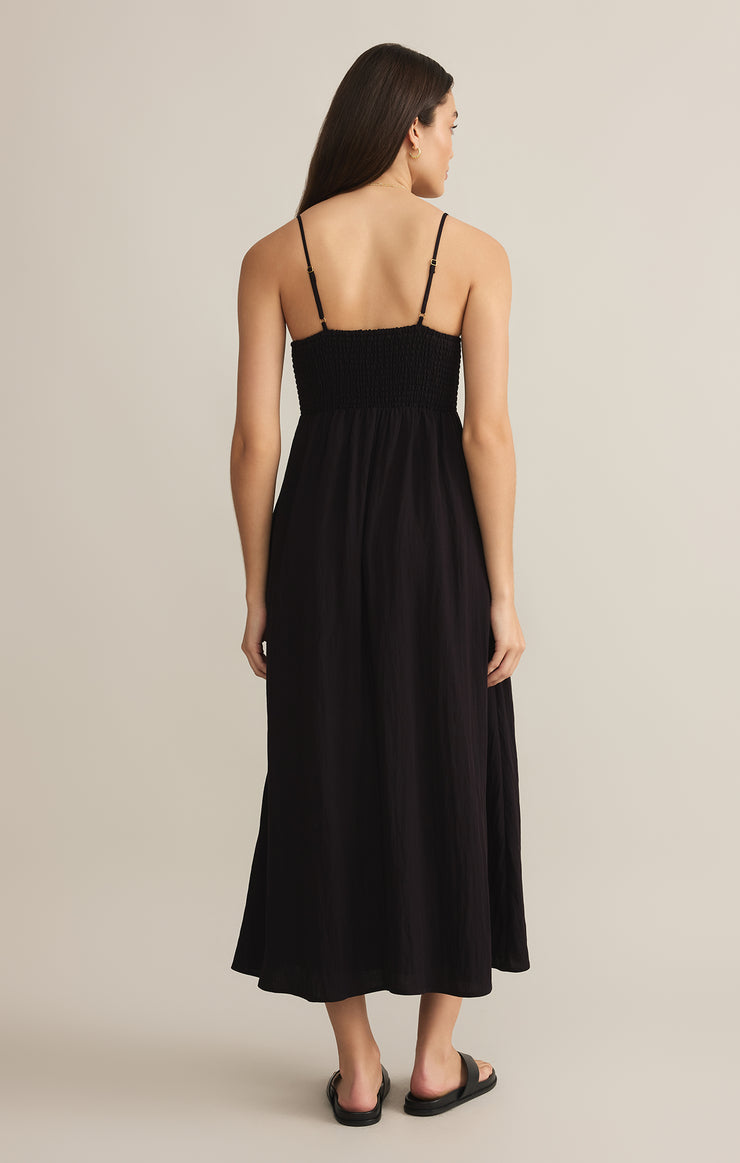 BEACHSIDE MIDI DRESS - BLACK - ZD231223